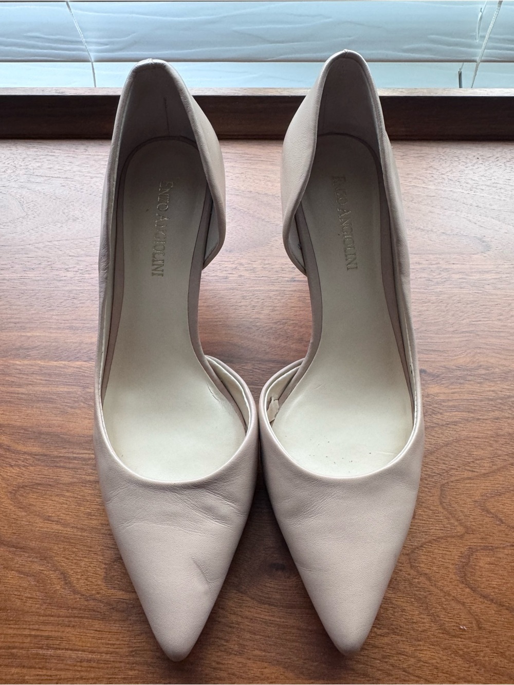 Enzo  Angiolini Women's Pointed Toe D'Orsay Pumps in Light Beige
